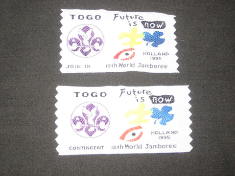 1995 World Jamboree Togo Join In and Contingent Patches