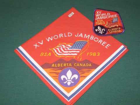 1983 World Jamboree U.S. Contingent Neckerchief & Pocket Patch