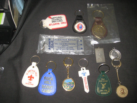Keychains & Medallions,   Boy Scout, Lot of 12
