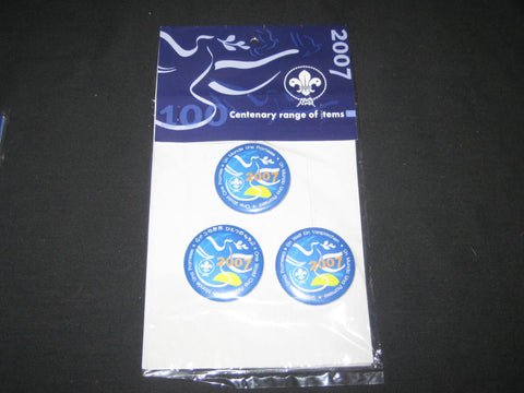 2007 World Jamboree Lot of 3 Buttons