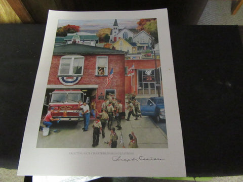 Saluting Our Chartered Organizations Boy Scout Print, Csatari, signed