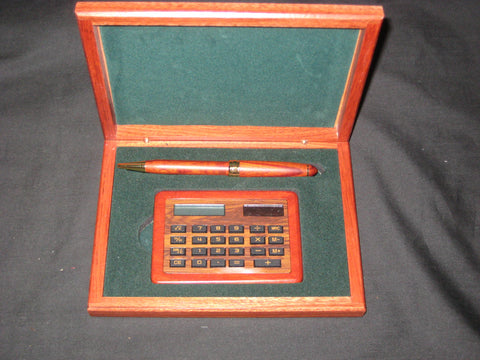 2001 National Jamboree Wooden Pen and Calculator in Wooden Case