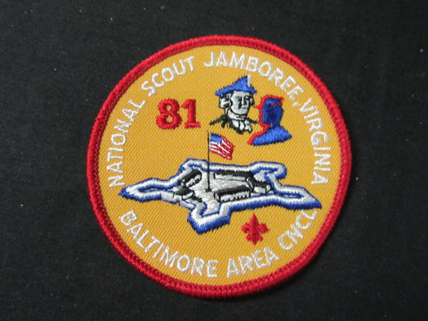 Baltimore Area Council 1981 National Jamboree Round Jamboree Patch