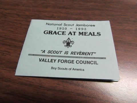 1993 National Jamboree  Grace At Meals Card