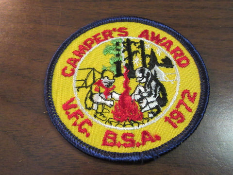 Valley Forge Council Camper's Award 1972 Pocket Patch