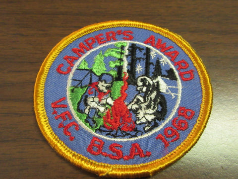 Valley Forge Council Camper's Award 1968 Pocket Patch