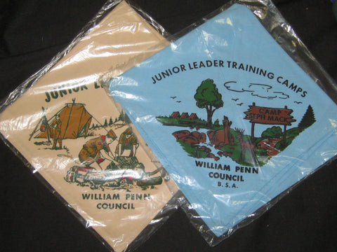 William Penn Council 2 Diff Junior Leader Training Camp Neckerchiefs