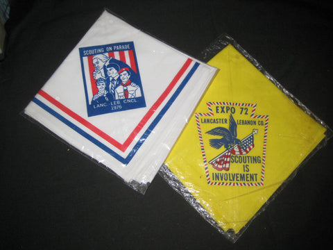 Lancaster- Lebanon Area Council 1972 and 1976 Scout Expo Neckerchiefs