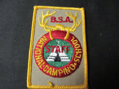 National Camping School Staff Pocket Patch, tan background 1990s