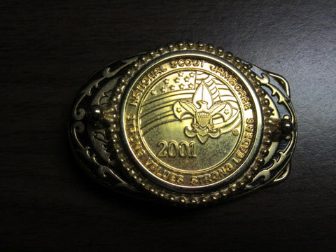2001 National Jamboree Gold Colored Belt Buckle