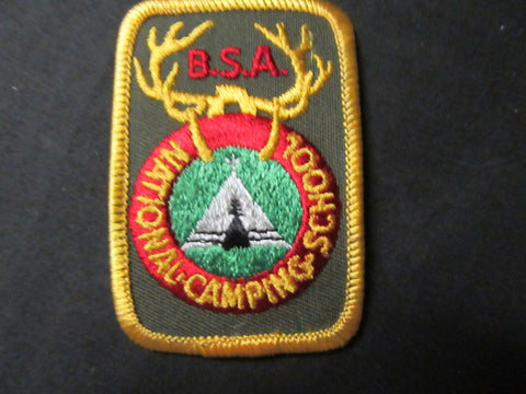 National Camping School Pocket Patch, dark khaki background