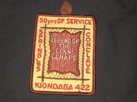 Kiondaga 422  Spring 1965 Conclave Patch  eX1965-1