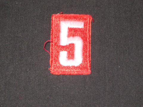Red and White Numeral 5, mint, lot of 12