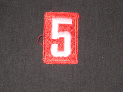 Red and White Numeral 5 - the carolina trader