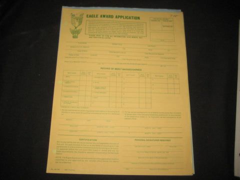 Eagle Award Application 1981 printing