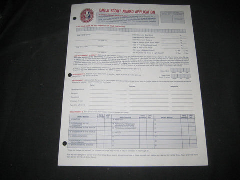 Eagle Scout Award Application 1987  ct19