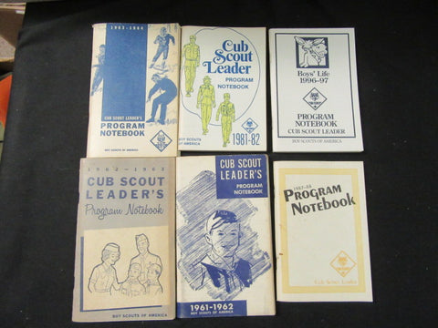 Cub Scout Leader Program Notebooks, Lot of 6