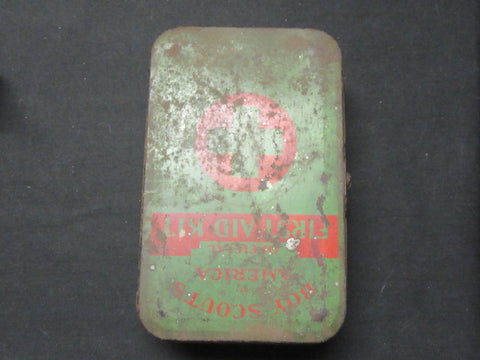 Boy Scout First Aid Kit, Johnson & Johnson, Metal, 1930-40's