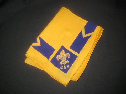 Blue on Yellow Full Square Neckerchief