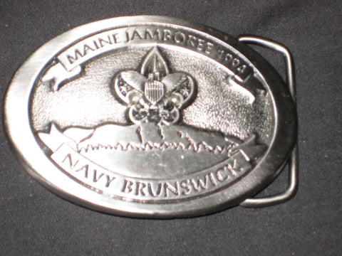 Maine Jamboree 1994 Navy Brunswick Pewter Belt Buckle