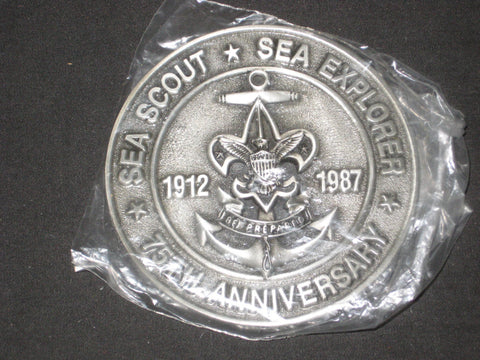 Sea Scouting 1987 75th Anniversary Pewter Plaque medallion