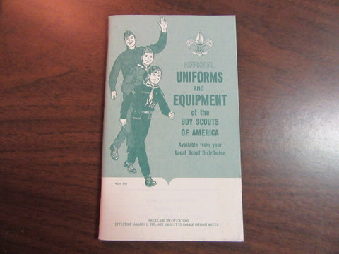 Official Uniforms and Equipment Booklet  Jan. 1970