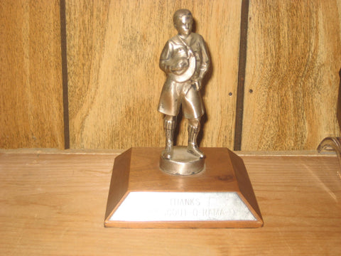 Tait Mckenzie Boy Scout Statuette, 4 inch tall, 3 by 3 wooden base