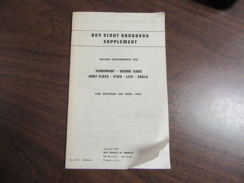 Boy Scout Handbook Supplement Revised Requirements 1965
