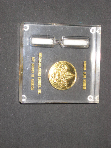 Hudson-Delaware Council, Codicil Club Member Lucite Paperweight Timer