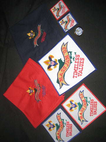 Mass Jam 2003 Back & Pocket Patches, Neckerchieves & Slides