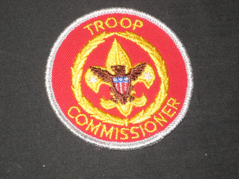 Troop Commissioner Patch, Silver Mylar Border