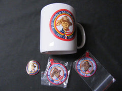 2007 World Jamboree US Contingent Mug, Key Chains & Hiking Stick Medallion