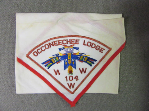 Occoneechee 104 p1 on white Neckerchief