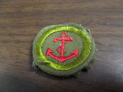 Seamanship Merit Badge on Khaki Crimped Edge