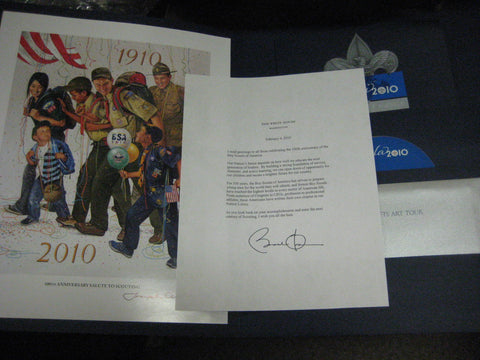 BSA 100th Anniversary Banquet Feb. 9, 2010 Program with contents and Obama Letter