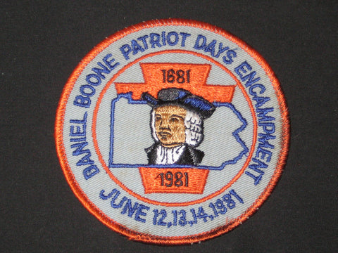 Daniel Boone Patriot Days Encampment 1981 Pocket Patch