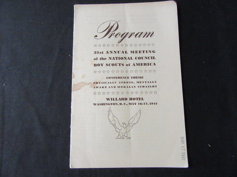 31st Annual Meeting of the BSA, 1941, Program & Discussion Outlines