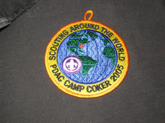 Camp Coker 2005 Scouting Around the World PDAC Orange Border Patch