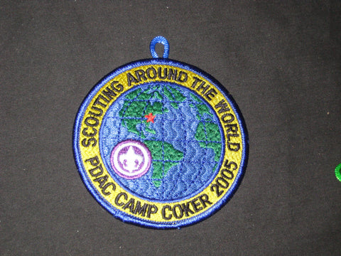 Camp Coker 2005 Scouting Around the World PDAC Blue Border Patch