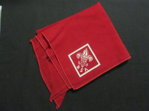 Full Square Neckerchief -- Dark Red Cloth with White Logo