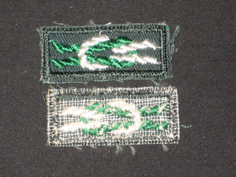 Scouter's Key Award Square Knot on Dark Green, gauze back