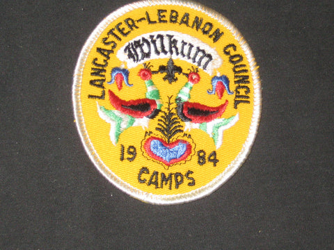 Lancaster - Lebanon Council 1984 Camps Patch