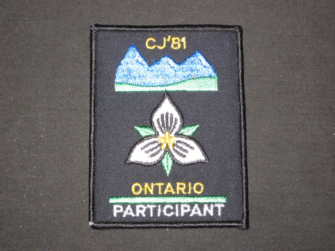 CJ'81 Canada National Jamboree Ontario Participant Pocket Patch