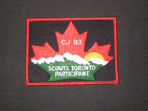 CJ 93 Canada National Jamboree Scouts Toronto Participant