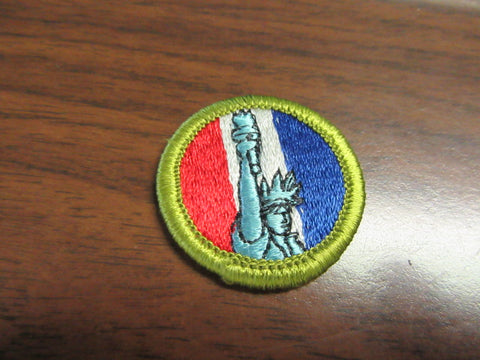 American Heritage Blue Waffle Back Merit Badge