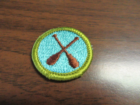 Canoeing Blue Waffle Back Merit Badge