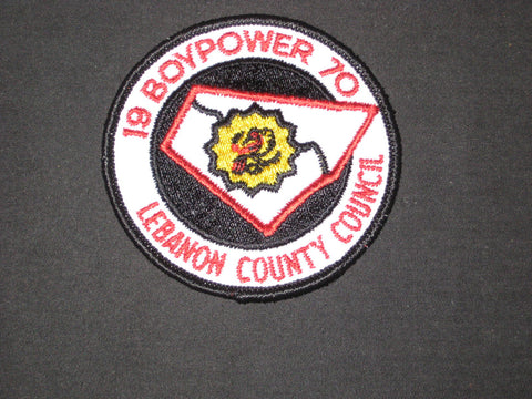Lebanon County Council 1970 Boypower Council Patch