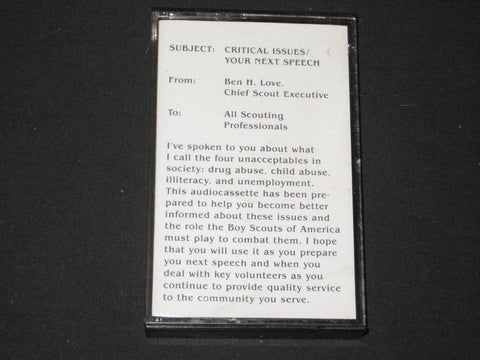 Critical Issues/Your Next Speech BSA Cassette
