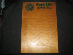 Boys' Life Honor Roll Wooden Plaque 1960-70s