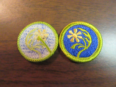 Botany Dark Green Border Molded Plastic Back Merit Badge